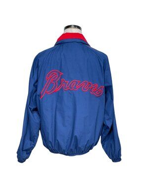Atlanta Braves Pro Player 90s MLB Jacket Medium Blue & Red Genuine Merchandise